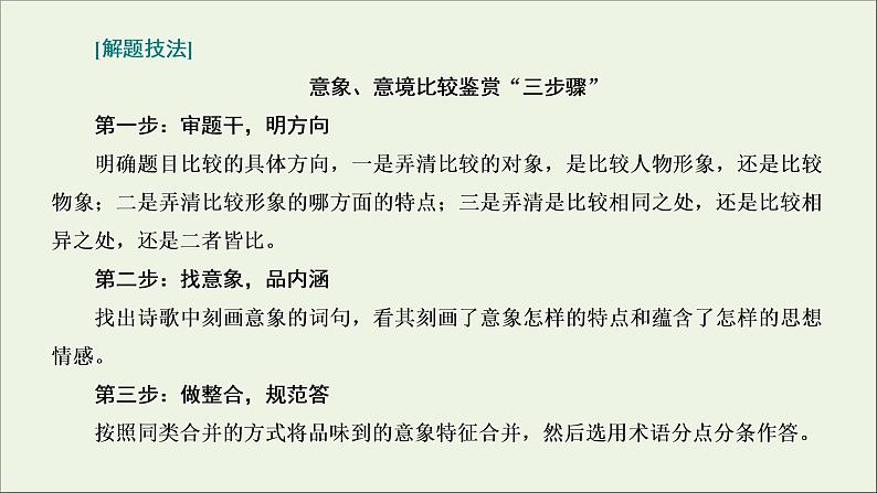 2022届高考语文一轮复习专题四古代诗文阅读二古代诗歌阅读第二部分第6课时比较鉴赏题_考出“宽视野”考出“活思维”课件新人教版202109171293第3页