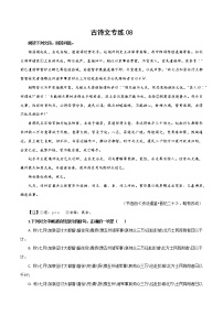 08 古诗文阅读专练-备战2022年高考语文古诗文阅读专练