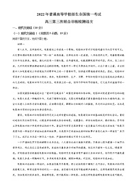 精品解析：2022届重庆市高三三模语文试题（解析版）