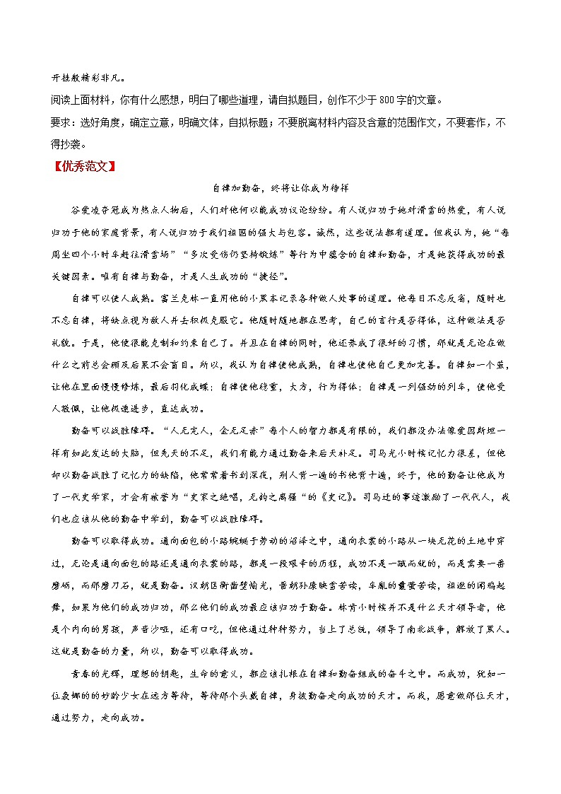 29冬奥盛会-2022年高考作文冲刺热点主题优秀范文分类汇编第3页
