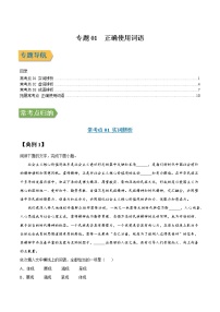 专题01 正确使用词语-2022年高三毕业班语文常考点归纳与变式演练（新高考版）