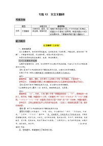 专题12  文言文阅读（翻译句子）-2022高三考前60天考点能力透析与提升（新高考）