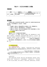 专题13  文言文阅读（分析概括，主观）-2022高三语文考前60天考点能力透析与提升（新高考）