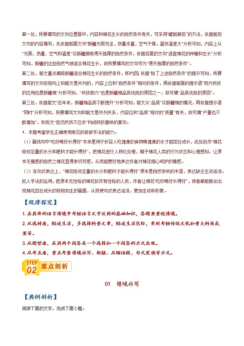 02 语言文字运用II-【查漏补缺】2022年高考语文三轮冲刺过关（解析版）第3页