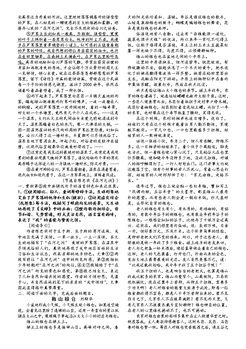 第三板块  散文阅读  第八讲  赏析散文的语言特色（解析版）第2页