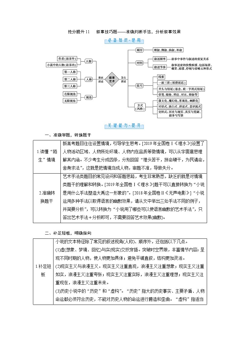 1.3.1小说抢分提升12综合探究题——明确探究类型，多方深度挖掘（word）-2022大二轮【导学教程】 高考语文专题辅导与训练第1页