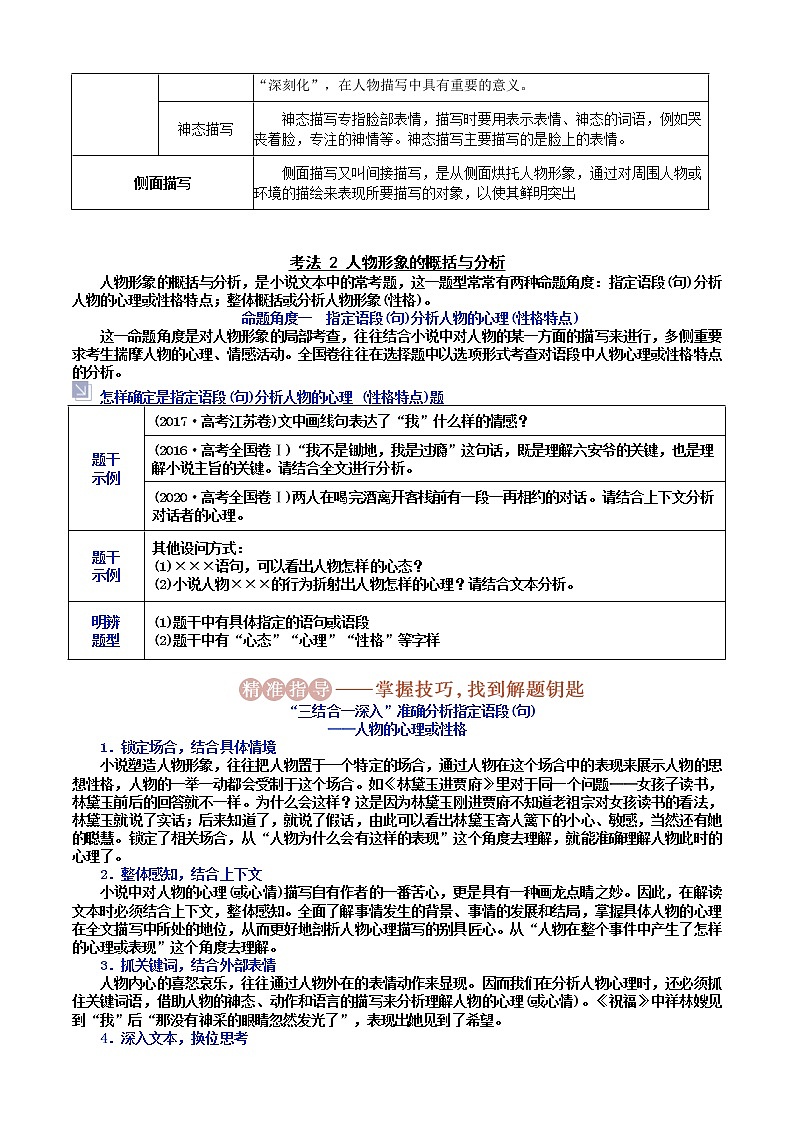 2022新高考小说专项01.小说-人物形象（学生版）第2页