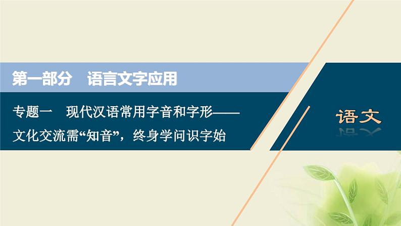 浙江专用高考语文二轮复习专题一现代汉语常用字音和字形__文化交流需“知音”终身学问识字始课件01