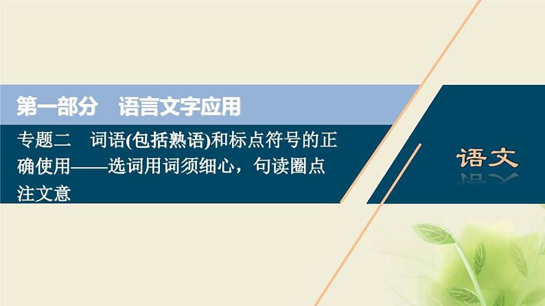 浙江专用高考语文二轮复习专题二词语包括熟语和标点符号的正确使用__选词用词须细心句读圈点注文意课件01