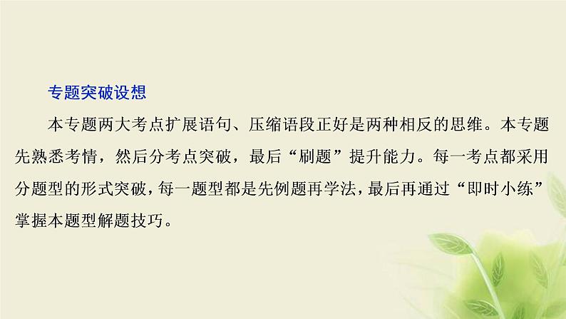 浙江专用高考语文二轮复习专题五语句的扩展语段的压缩__送君一匹绫罗缎宜长宜短任裁剪课件03