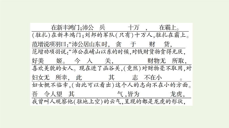 部编版高中语文必修下册第1单元中华文明之光思辨性阅读与表达进阶1第3课鸿门宴课件第6页