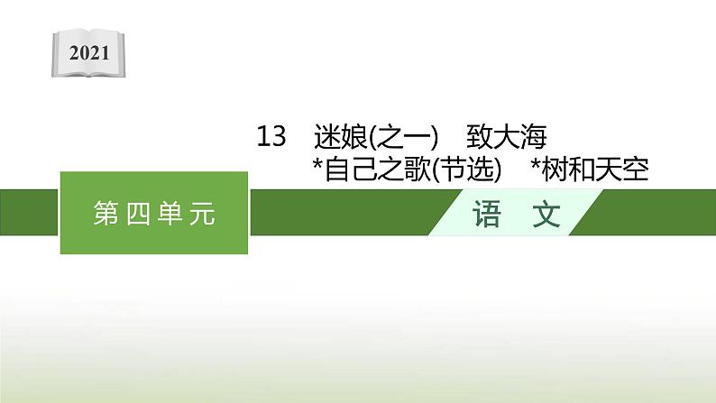 部编版高中语文选择性必修中册第四单元13迷娘之一致大海自己之歌节选树和天空课件第1页