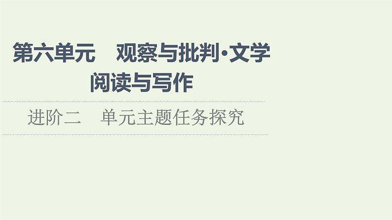 部编版高中语文必修下册第6单元观察与批判文学阅读与写作进阶2单元主题任务探究课件01