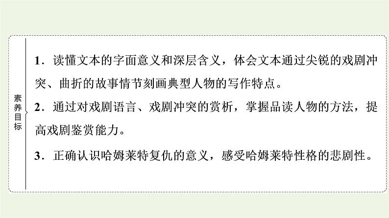 部编版高中语文必修下册第2单元良知与悲悯文学阅读与写作进阶1第6课哈姆莱特节选课件02