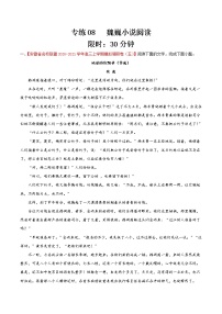 专练08  魏巍小说阅读-备战2022年高考语文小说阅读之名家作品阅读专练（全国通用）