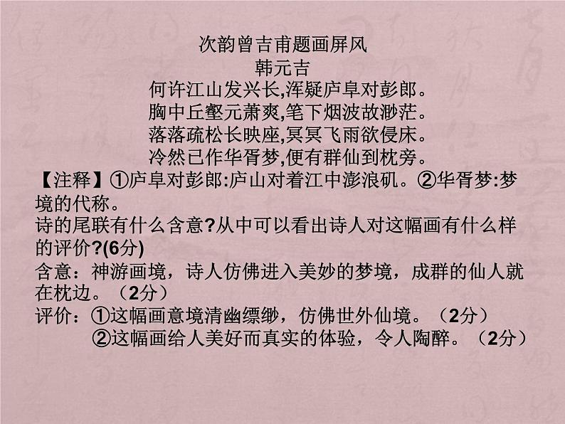 主题11 题画诗-2022年高考语文古代诗歌鉴赏“技巧+题材”分类讲评及综合训练03