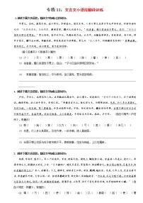 专练11：文言文小语段翻译训练-2022年高考文言文基础知识+基本能力专题训练