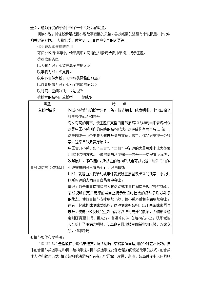 考点08 现代文阅读Ⅱ-鉴赏小说的故事情节（讲义+训练题组）-2022年高考语文二轮复习讲练测（新高考）02