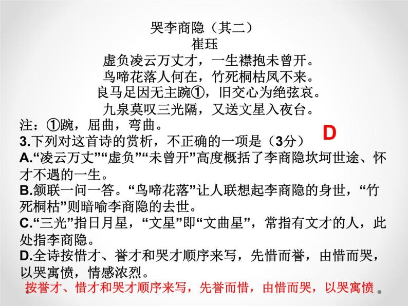 主题02 悼亡、酬赠诗（练习及讲评）-2022年高考语文古代诗歌鉴赏“技巧+题材”分类讲评及综合训练05