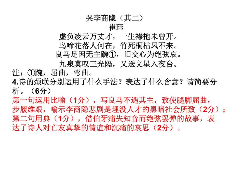 主题02 悼亡、酬赠诗（练习及讲评）-2022年高考语文古代诗歌鉴赏“技巧+题材”分类讲评及综合训练06