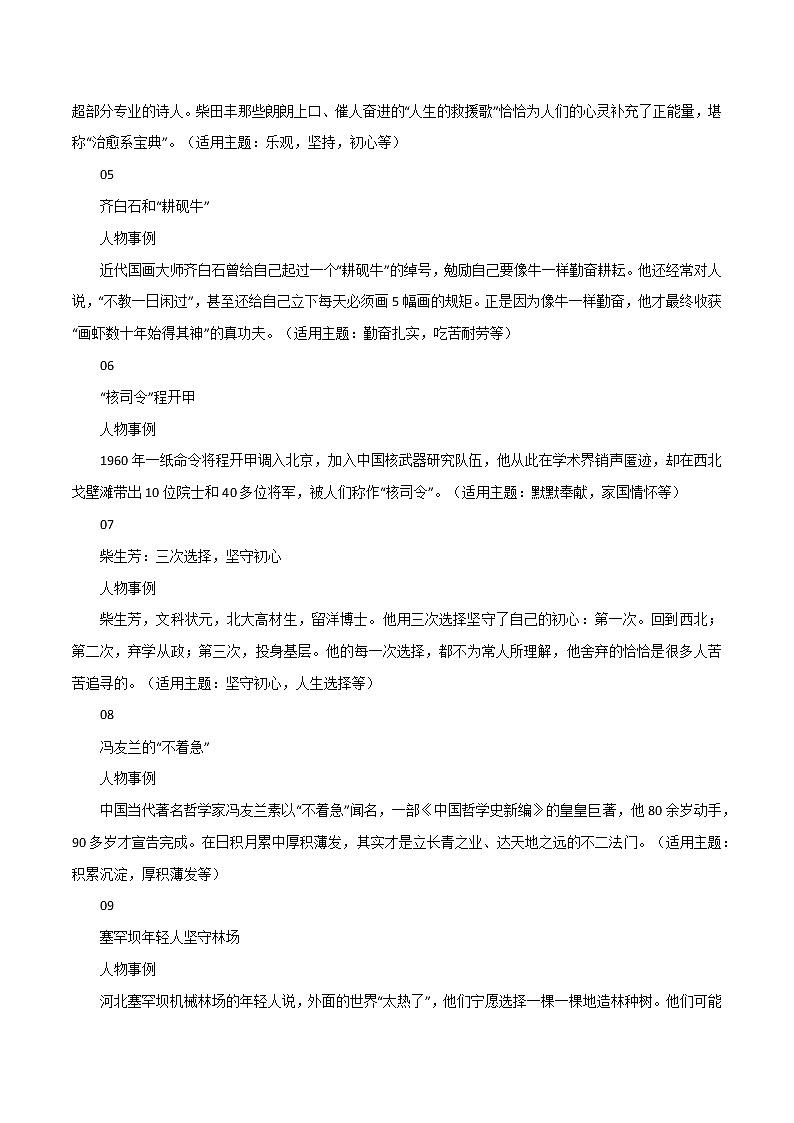 专题05  “小众又新颖”的高分人物素材和30个超棒的作文金句-2022年高考语文满分作文时新素材例文精选第2页
