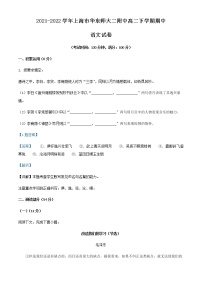 2021-2022学年上海市华东师大二附中高二下学期期中语文试题含解析