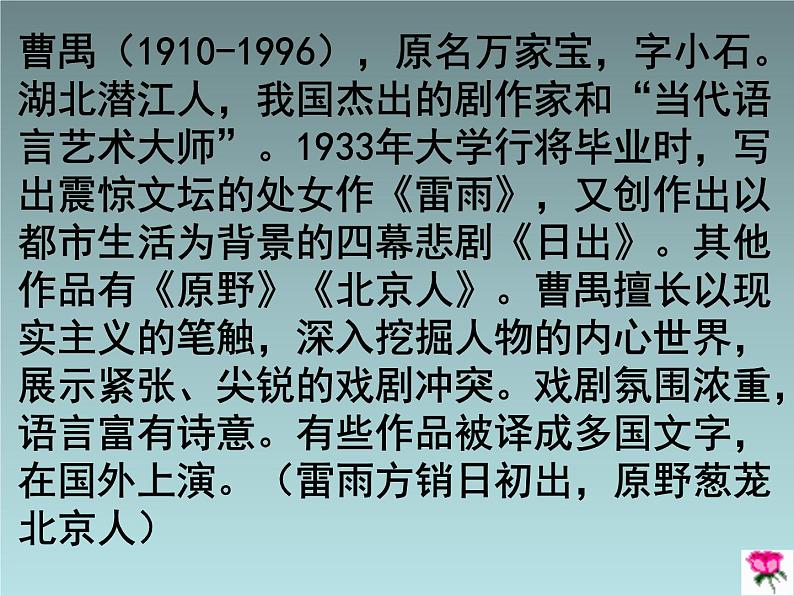 5.《雷雨（节选）》课件28张2021-2022学年统编版高中语文必修下册第1页