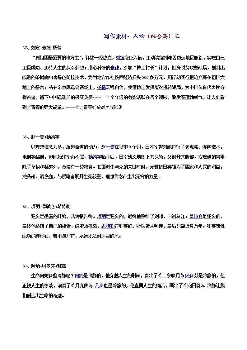 写作素材：人物（综合篇）3-2022年高考语文写作素材积累与运用第1页