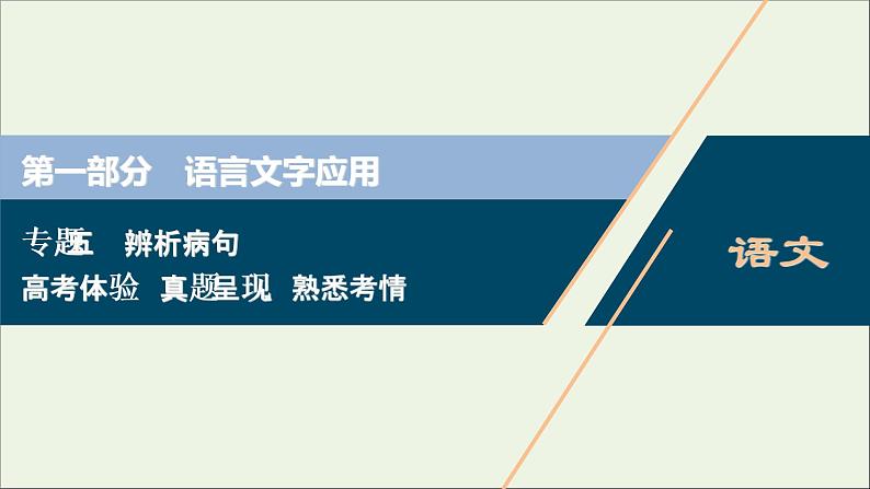 高考语文二轮复习专题五辨析病句1高考体验真题呈现熟悉考情__明确高考怎么考课件01