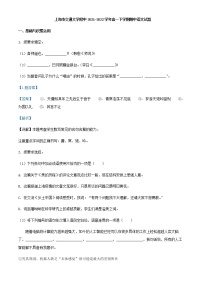 2021-2022学年上海市交通大学附中高一下学期期中语文试题含解析