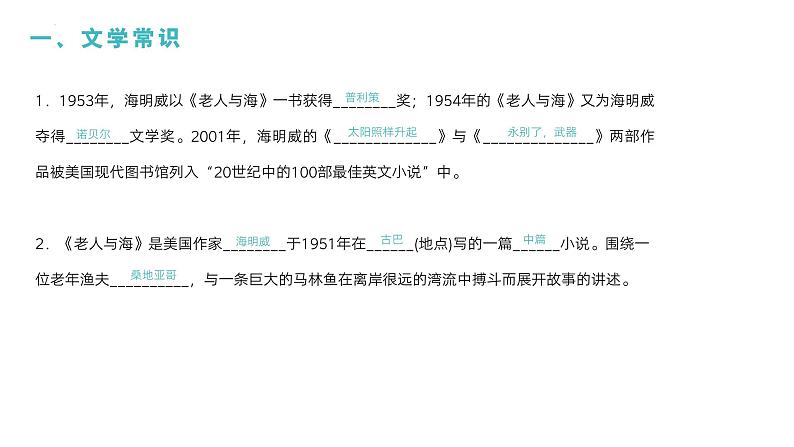 10.《老人与海（节选）》课件23张2021-2022学年统编版高中语文选择性必修上册第5页