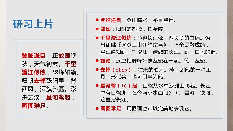 部编版高中语文必修下册《桂枝香·金陵怀古》PPT课件07