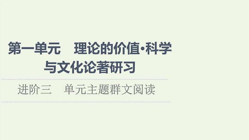 部编版高中语文选择性必修中册第1单元进阶3单元主题群文阅读课件01