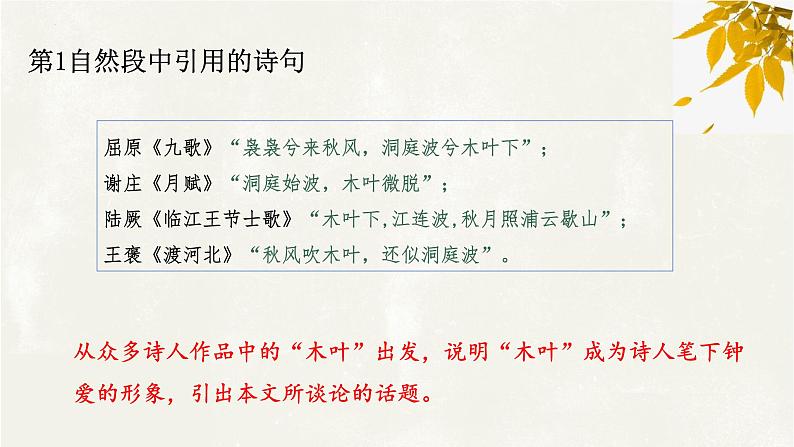 《说“木叶”》课件2021-2022学年统编版高中语文必修下册 (9)06