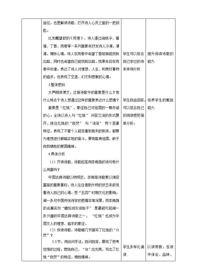 人教统编版高中语文必修上册2.2《红烛》课件+教案+课文录音（3份打包）03