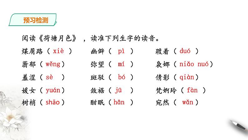 统编版高中语文必修一《故都的秋》《荷塘月色》1第6页