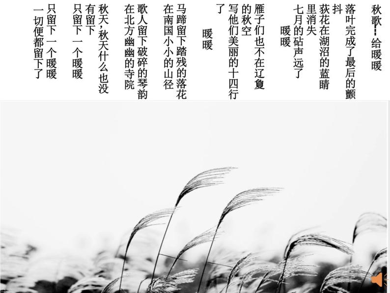 人教版高中语文选修--中国现代诗歌散文欣赏《秋歌──给暖暖》课件02
