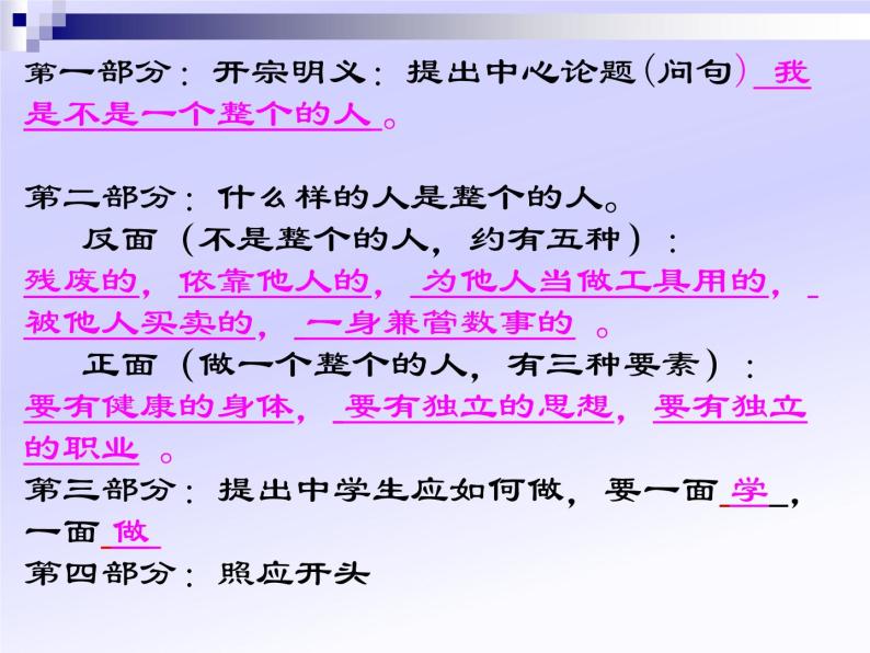 人教版高中语文选修--演讲与辩论《学做一个人》课件104