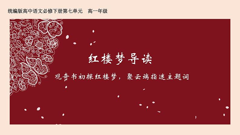 2021-2022学年统编版高中语文必修下册《红楼梦》导读课件30张第1页