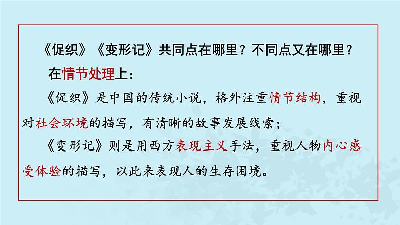 2021—2022学年统编版高中语文必修下册14《促织》《变形记》对比阅读  课件13张第6页