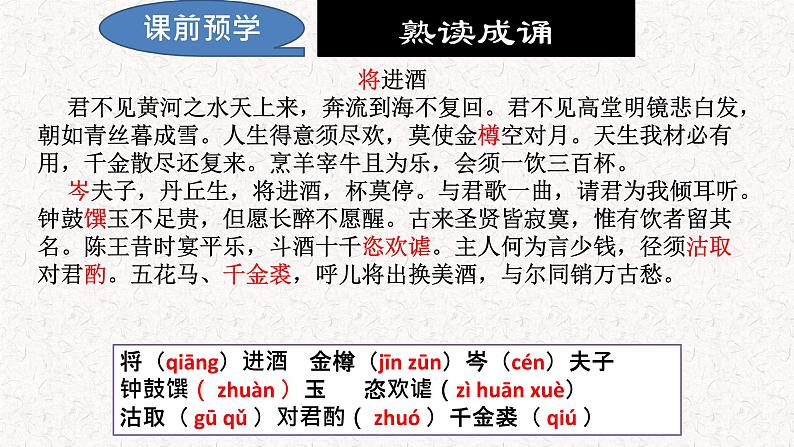 部编版语文选择性必修上册课件03 教学课件_将进酒3第2页