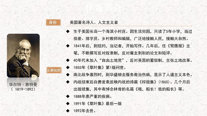 部编版高中语文选择性必修中册 教学课件_自己之歌（节选）2第5页