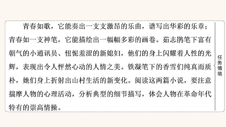 人教统编版高中语文必修上册第1单元青春激扬文学阅读与写作进阶1第3课篇目1百合花课件03