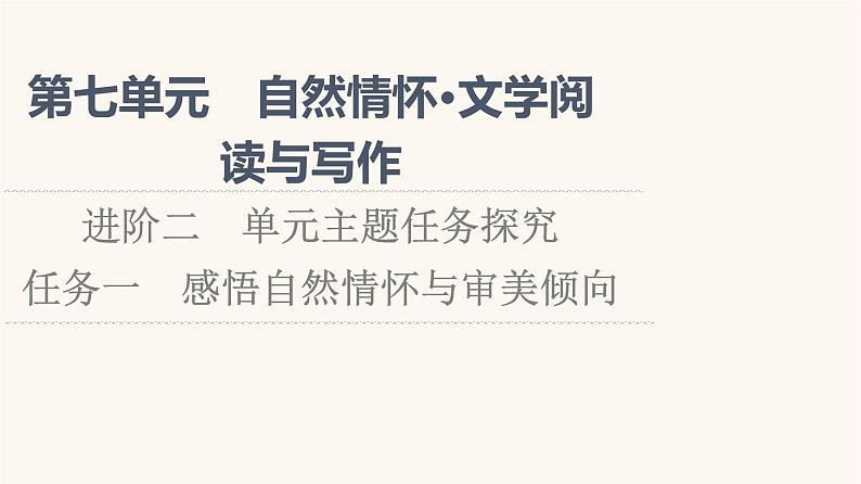 人教统编版高中语文必修上册第7单元自然情怀文学阅读与写作进阶2任务1感悟自然情怀与审美倾向课件01