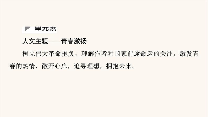 人教统编版高中语文必修上册第1单元青春激扬文学阅读与写作课件第2页