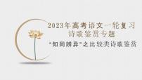 2023届高考语文诗歌专题鉴赏之比较类诗歌鉴赏 课件24张