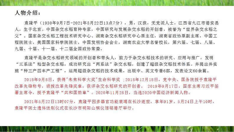 2022-2023学年统编版高中语文必修上册4.1《喜看稻菽千重浪》课件36张第3页