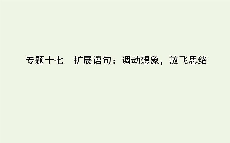 高考语文二轮复习专题17扩展语句：调动想象放飞思绪课件第1页