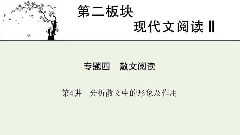 高考语文一轮复习第2板块现代文阅读ⅱ专题4第4讲分析散文中的形象及作用课件01