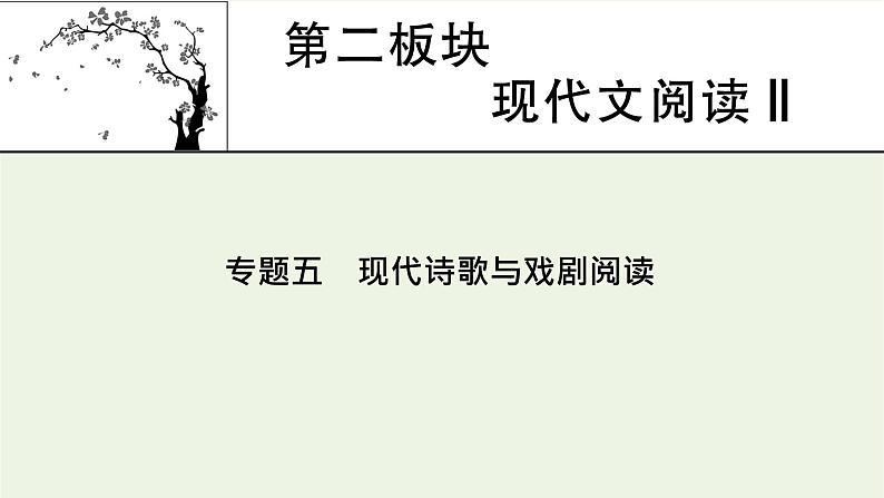 高考语文一轮复习第2板块现代文阅读ⅱ专题5第1讲现代诗歌整体阅读课件01